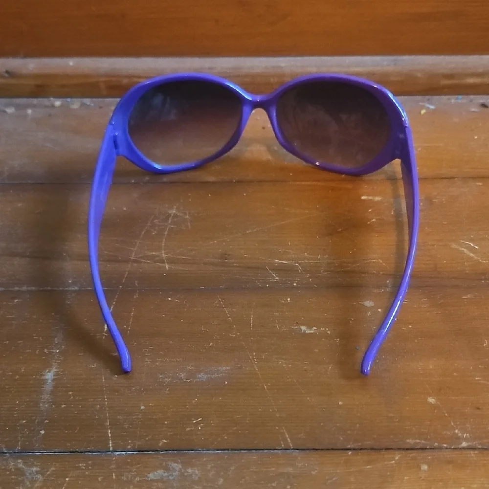 Purple Sunglasses with Rhinestone Accents